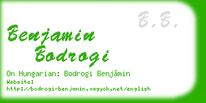 benjamin bodrogi business card